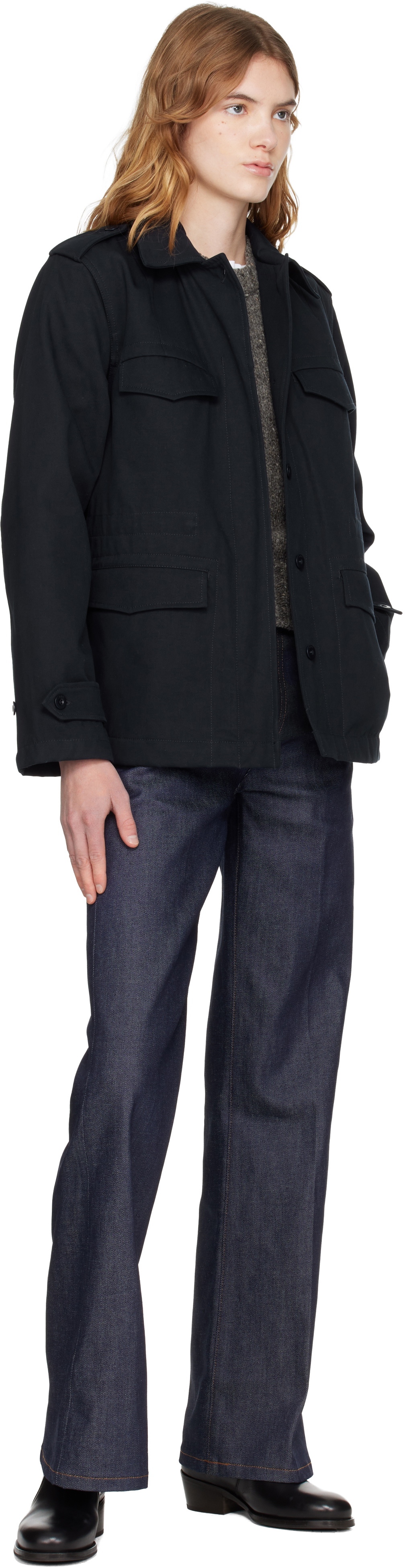 A.P.C. Navy Belted Jacket