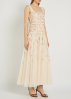 Needle & Thread Mayflower Ditsy Floral-embroidered Tulle Gown Cream