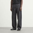 A Kind of Guise Men's Samurai Trousers in Black Chalk Stripe