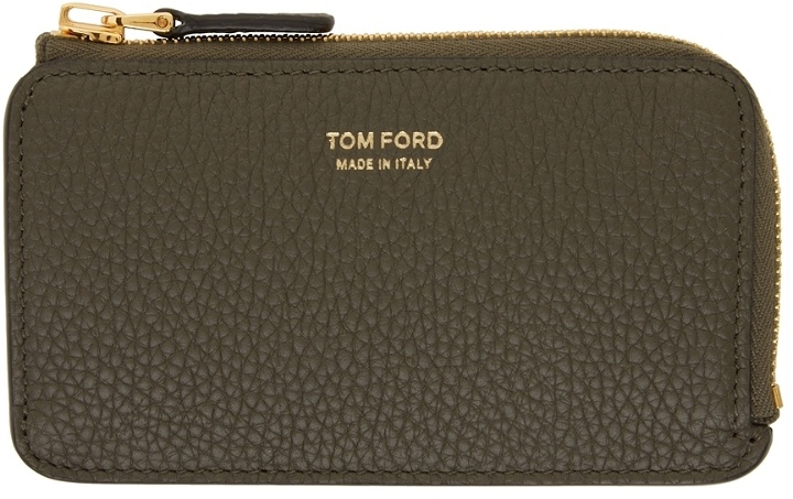 Photo: TOM FORD Khaki Medium Zip Wallet