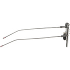 Thom Browne Gray Titanium Semi Rimless Pilot Sunglasses