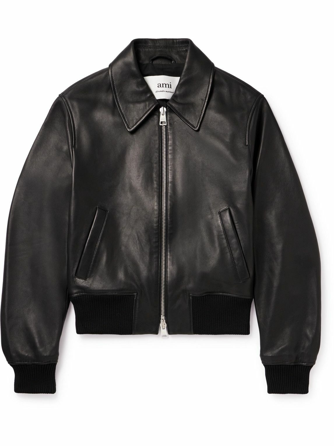 Photo: AMI PARIS - Full-Grain Leather Jacket - Black