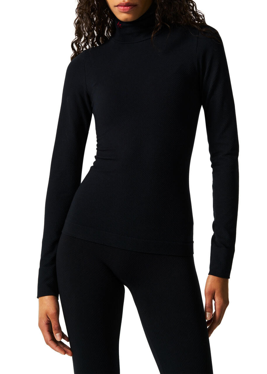 Perfect Moment Logo-embroidered High-neck Thermal top Black