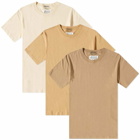Maison Margiela Men's Classic T-Shirt - 3 Pack in Shades Of Jute