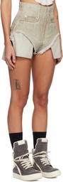 Rick Owens DRKSHDW Gray Temple Dirt Cutoff Denim Shorts