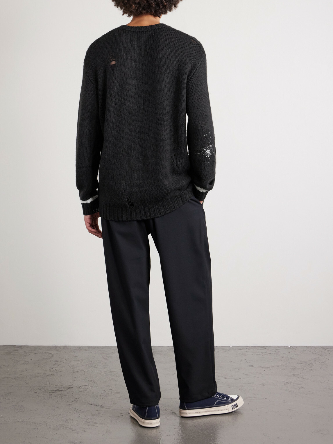 Neighborhood - Savage Embroidered Woven Sweater - Black