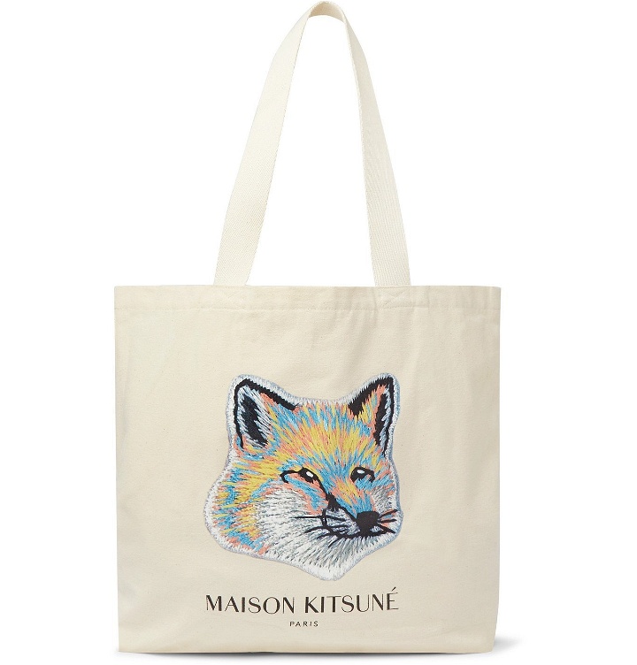 Photo: Maison Kitsuné - Printed Cotton-Canvas Tote Bag - Neutrals
