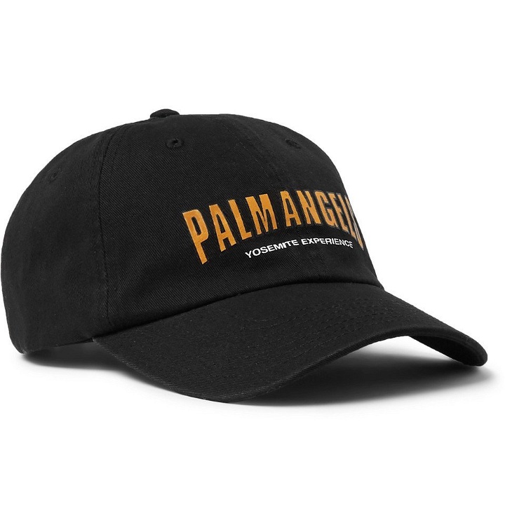Photo: Palm Angels - Logo-Print Cotton-Twill Baseball Cap - Black