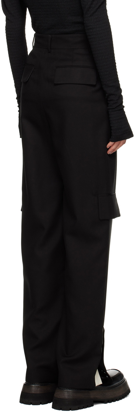 J KOO Black Pleated Trousers