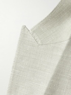 Zegna - Double-Breasted Woven Blazer - Neutrals