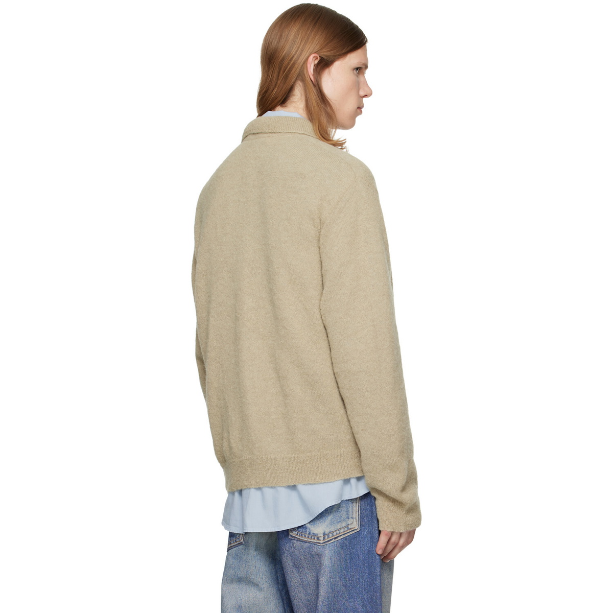 OUR LEGACY Beige Evening Polo Cardigan