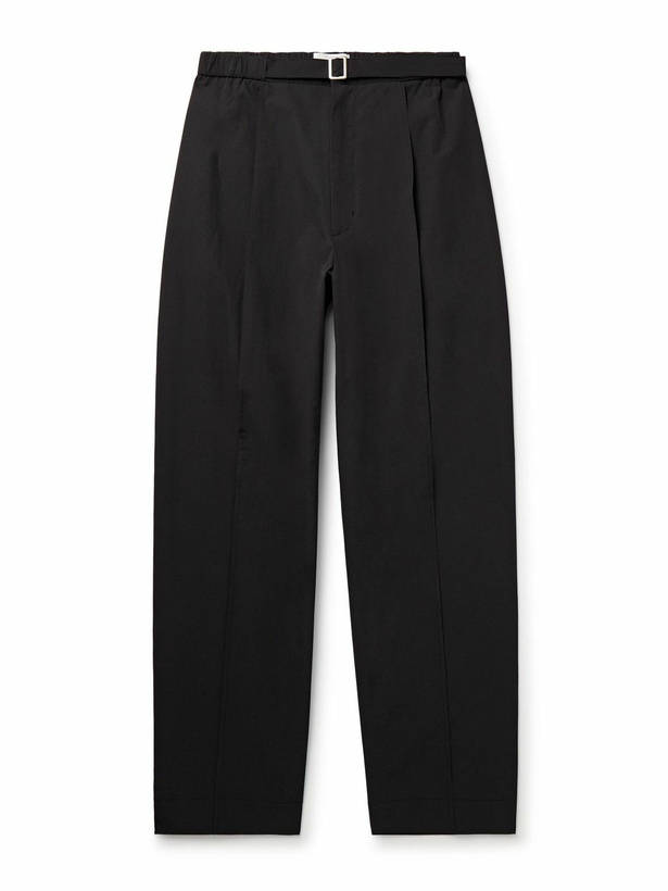 Photo: Amomento - Straight-Leg Belted Pleated Poplin Trousers - Black
