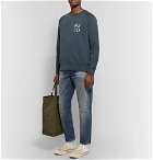 Nudie Jeans - Melvin Logo-Print Organic Loopback Cotton-Jersey Sweatshirt - Navy