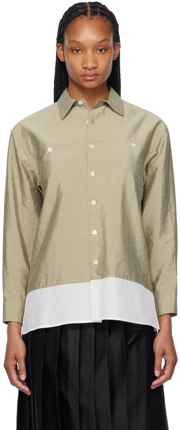 UMBER POSTPAST Green Paneled Shirt