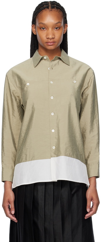 Photo: UMBER POSTPAST Green Paneled Shirt