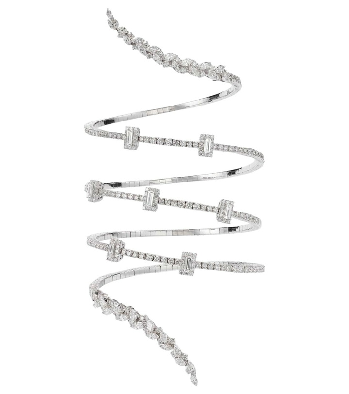 Photo: Yeprem Y-Couture 18kt white gold bangle with diamonds
