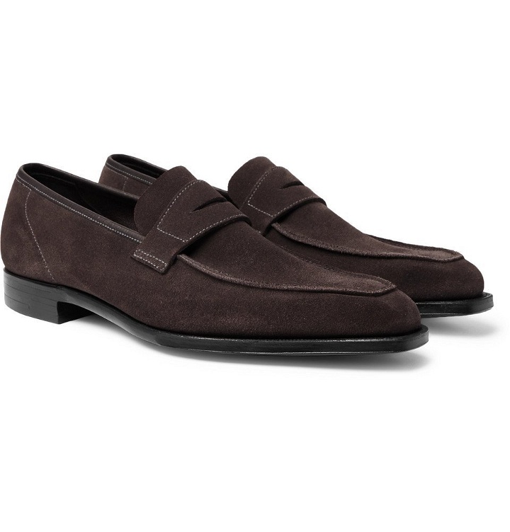 Photo: George Cleverley - George Suede Penny Loafers - Men - Dark gray