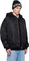Versace Jeans Couture Black Logo Down Bomber Jacket