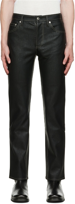 Photo: Séfr SSENSE Exclusive Black Londré Faux-Leather Trousers