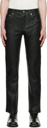 Séfr SSENSE Exclusive Black Londré Faux-Leather Trousers