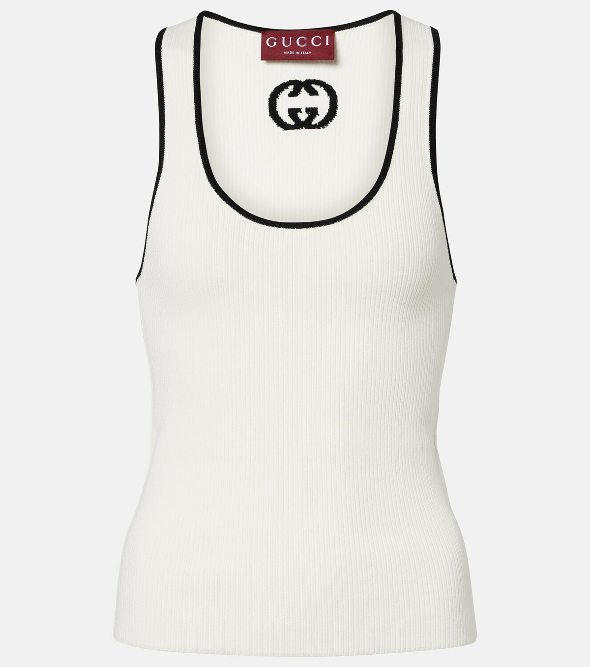 Gucci Ribbed-knit cotton-blend tank top