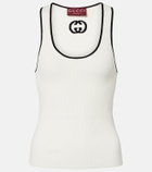 Gucci Ribbed-knit cotton-blend tank top