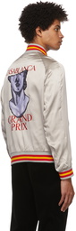 Casablanca Grey Grand Prix Souvenir Bomber Jacket