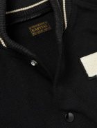 KAPITAL - Faux Leather and Wool-Blend Varsity Jacket - Black