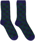 ADER error Green & Navy Tenit Socks