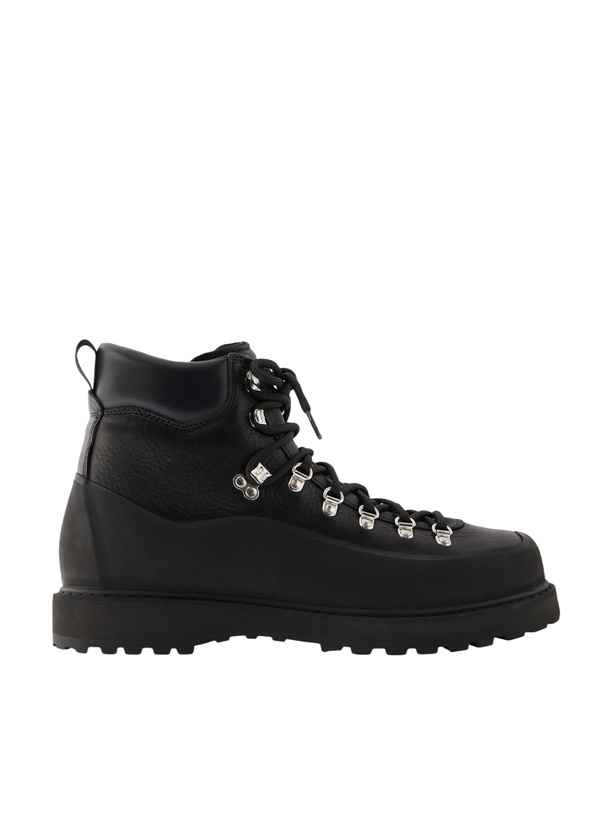 Photo: Diemme - Roccia Vet Rubber-Trimmed Full-Grain Leather Hiking Boots - Black