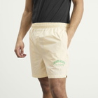 Calvin Klein Men's Heritage Crest Cotton Poplin Sleep Short in Slim Stripe Chalk