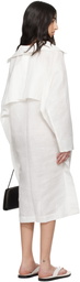 ISSEY MIYAKE White Hempen Midi Dress