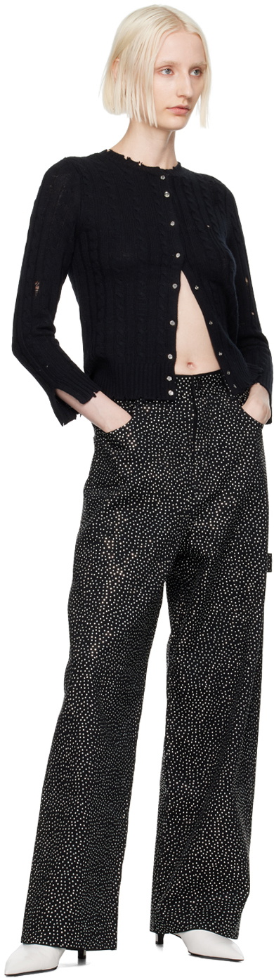 Marc Jacobs Black 'The Shrunken Cashmere Cable' Cardigan