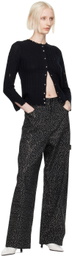 Marc Jacobs Black 'The Shrunken Cashmere Cable' Cardigan