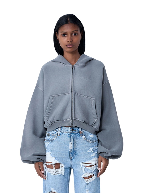 Photo: Alexander Wang Crop Zip-Up Sweateshirt