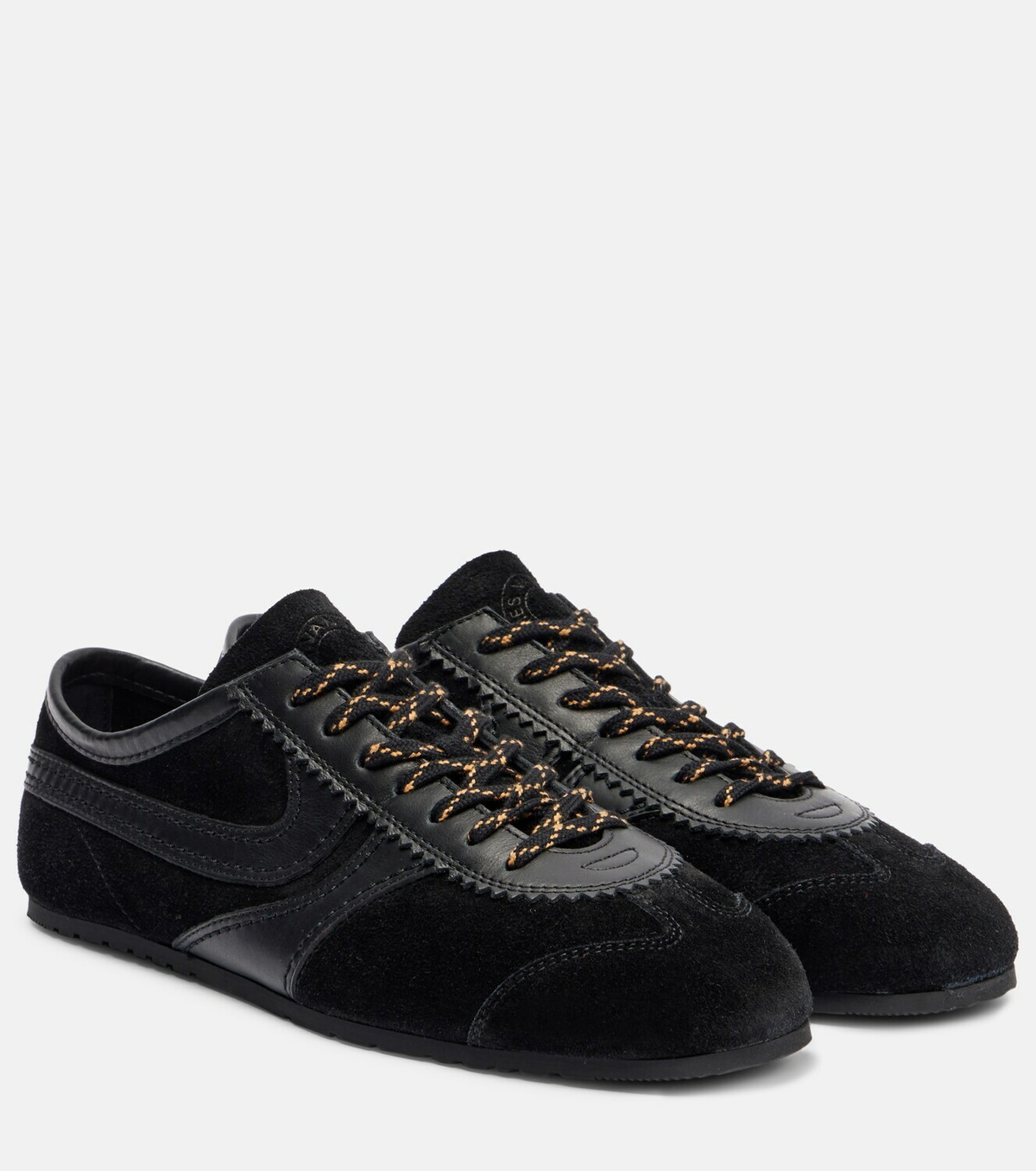 Dries Van Noten Leather-trimmed suede sneakers