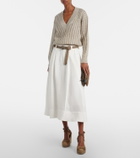 Brunello Cucinelli Monili 80 suede espadrille wedges