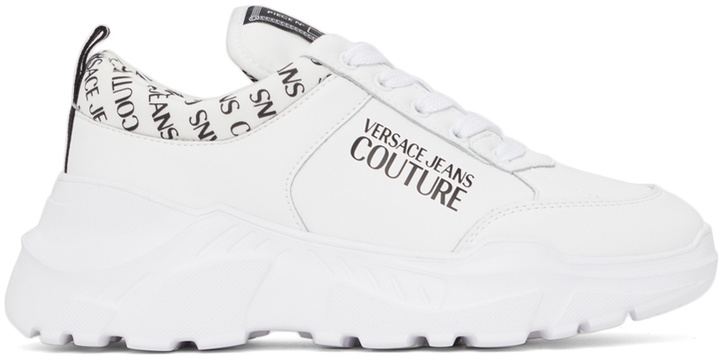 Photo: Versace Jeans Couture White Speedtrack Logo Sneakers