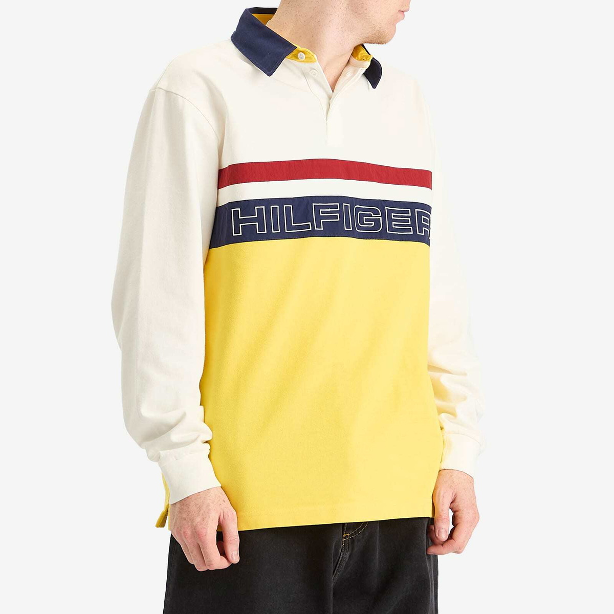 Tommy Jeans Men's Gi Sailing Rugby Polo in Yellow