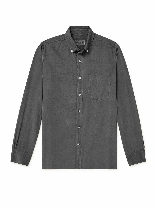 Photo: Officine Générale - Arsene Cotton-Blend Corduroy Shirt - Gray