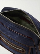 Berluti - Scritto Venezia Leather-Trimmed Nylon-Jacquard Messenger Bag