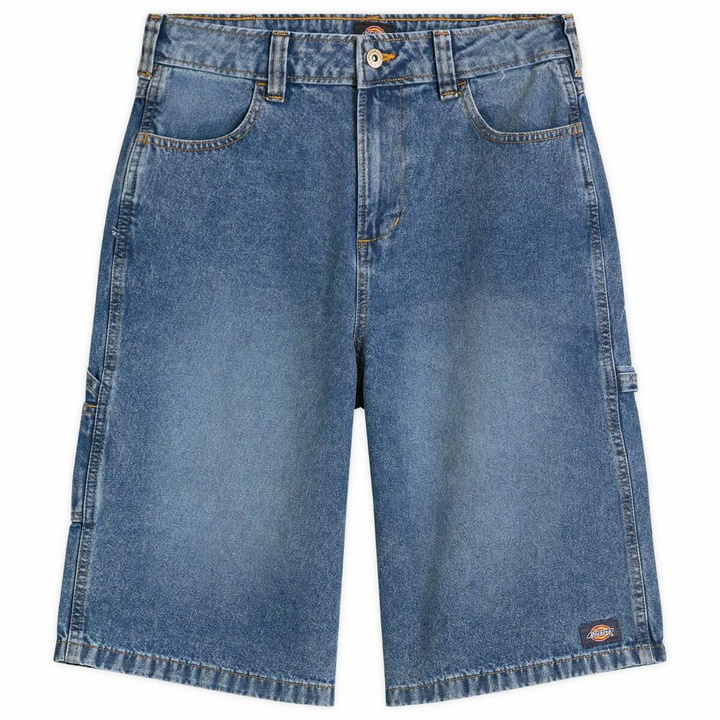 Photo: Dickies Women's Carpenter Denim Jort in Rinsed Blue