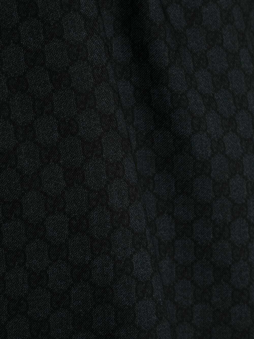 GUCCI - Gg And Web Motif Wool Scarf