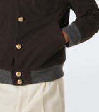 Brunello Cucinelli Cashmere-trimmed leather blouson jacket