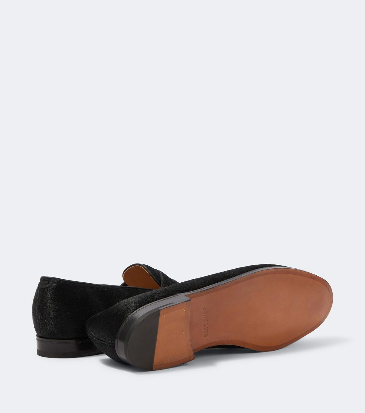 John Lobb Lopez calf hair penny loafers