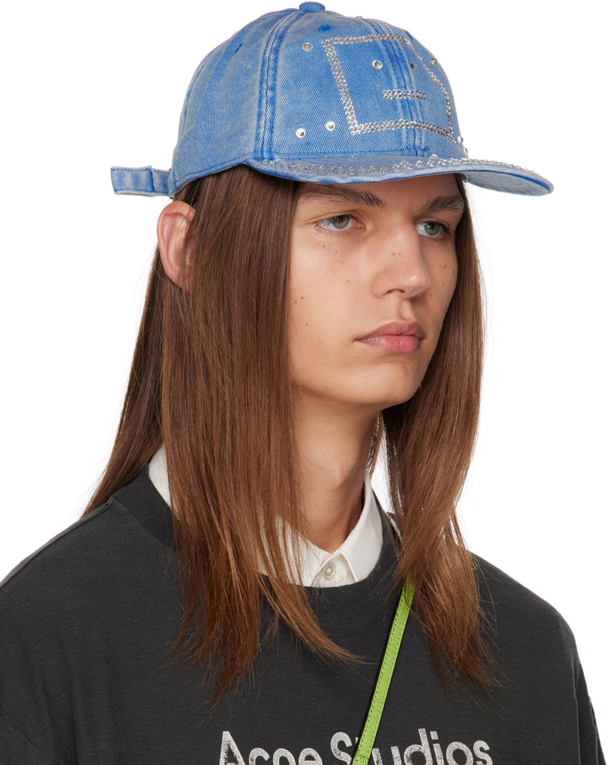 Acne Studios Blue Crystal Logo Cap Acne Studios