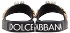 Dolce & Gabbana Black Charms Beach Slides