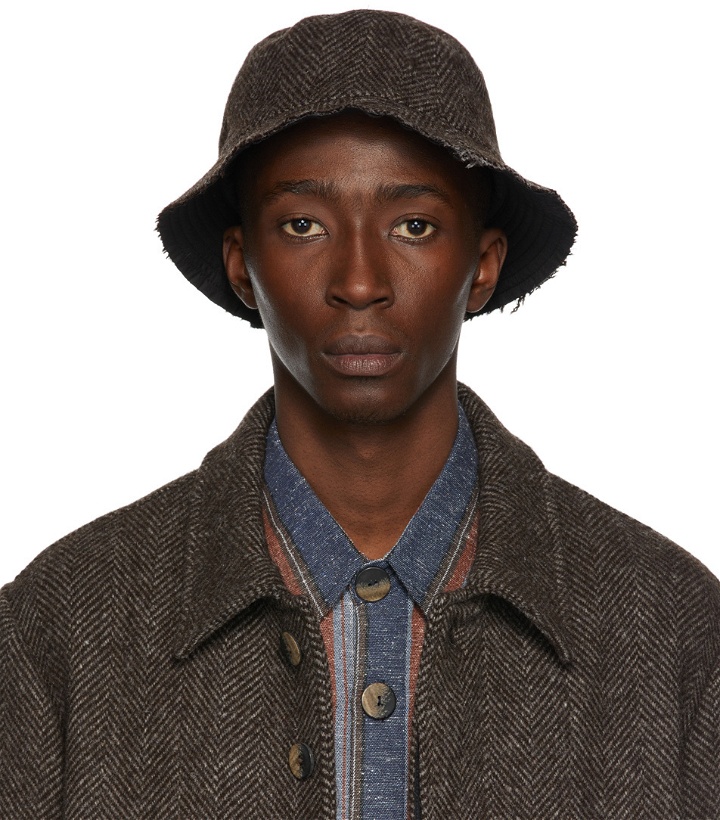 Photo: Labrum Reversible Brown Tweed Bucket Hat