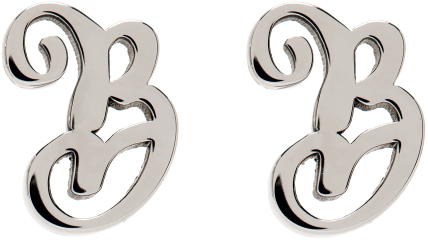 Balenciaga Silver Typo 'B' Earrings