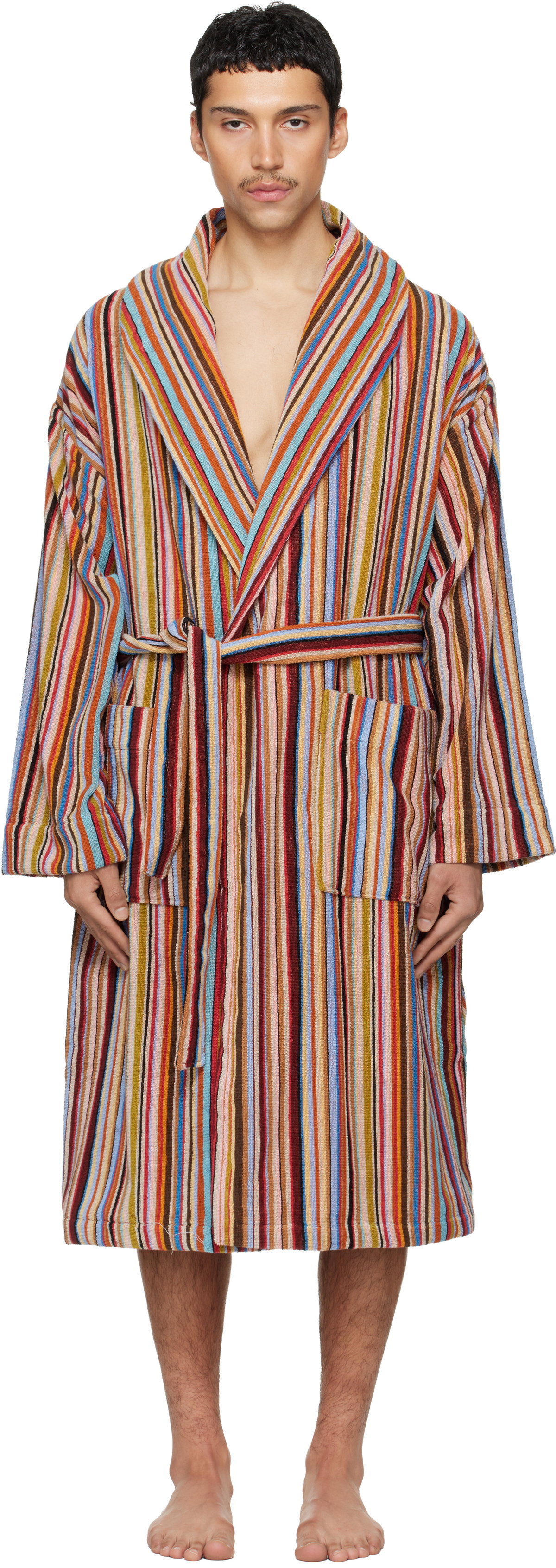 Paul Smith Multicolor 'Signature Stripe' Woven Cotton Robe